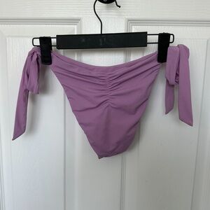 Adjustable Purple Cinching Flowy Bikini Bottoms